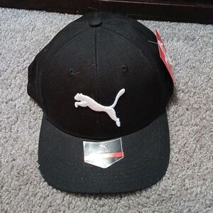 Puma adjustable black white puma logo adult baseball cap NEW adult  one size
